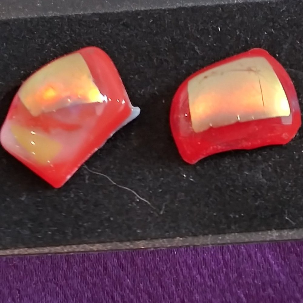Handcrafted fused glass post earrings